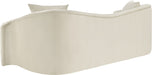 Meridian Furniture - Destin 91" Cream Velvet Upholstered Sofa - 44052Cream-S - GreatFurnitureDeal