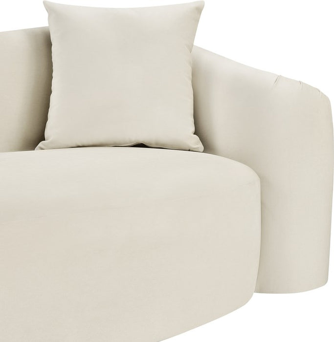 Meridian Furniture - Destin 91" Cream Velvet Upholstered Sofa - 44052Cream-S - GreatFurnitureDeal