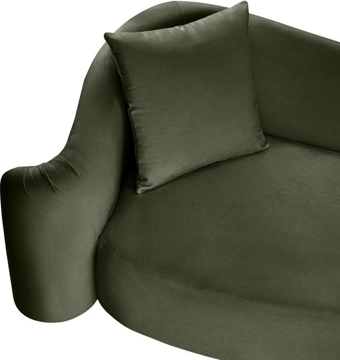 Meridian Furniture - Destin 70" Green Velvet Upholstered Loveseat - 44052Green-L - GreatFurnitureDeal