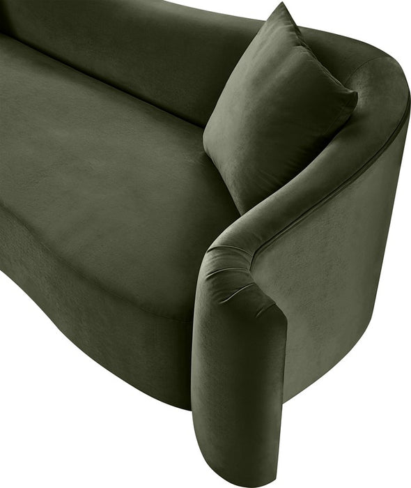 Meridian Furniture - Destin 70" Green Velvet Upholstered Loveseat - 44052Green-L - GreatFurnitureDeal