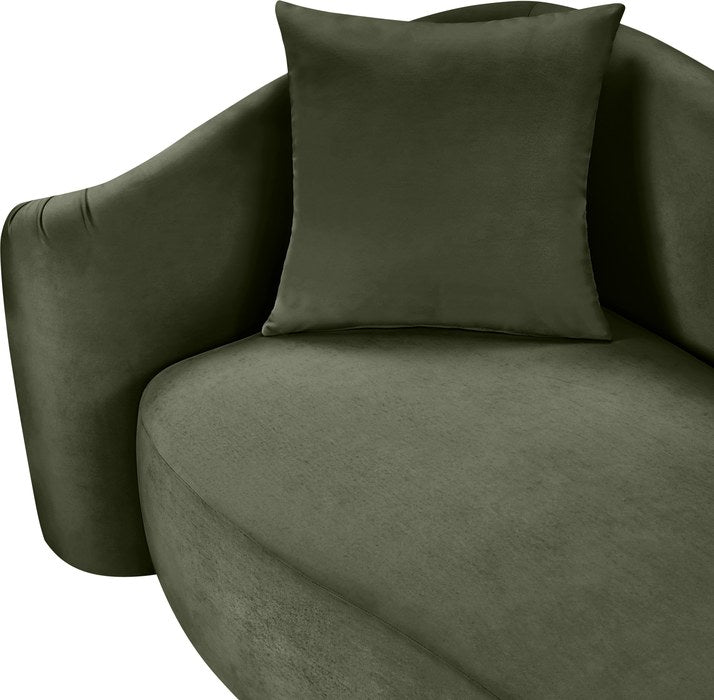 Meridian Furniture - Destin 70" Green Velvet Upholstered Loveseat - 44052Green-L - GreatFurnitureDeal
