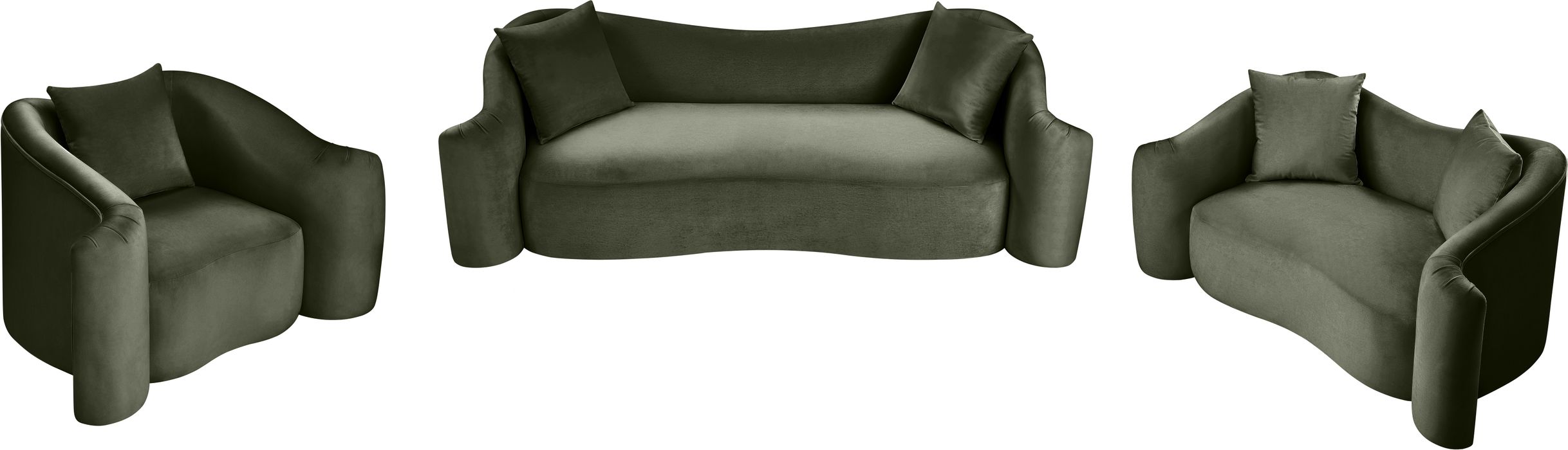 Meridian Furniture - Destin 70" Green Velvet Upholstered Loveseat - 44052Green-L - GreatFurnitureDeal