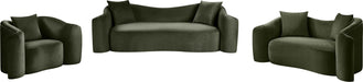 Meridian Furniture - Destin 70" Green Velvet Upholstered Loveseat - 44052Green-L - GreatFurnitureDeal
