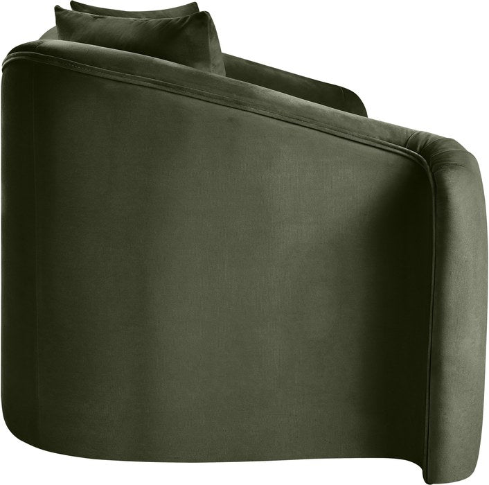 Meridian Furniture - Destin 70" Green Velvet Upholstered Loveseat - 44052Green-L - GreatFurnitureDeal