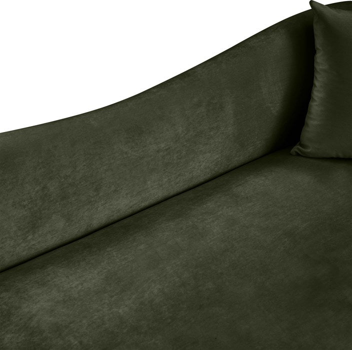 Meridian Furniture - Destin 70" Green Velvet Upholstered Loveseat - 44052Green-L - GreatFurnitureDeal