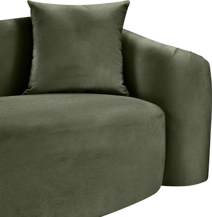 Meridian Furniture - Destin 70" Green Velvet Upholstered Loveseat - 44052Green-L - GreatFurnitureDeal