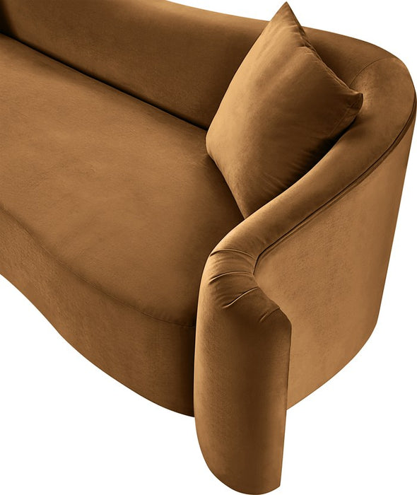 Meridian Furniture - Destin 70" Saddle Velvet Upholstered Loveseat - 44052Saddle-L - GreatFurnitureDeal