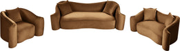 Meridian Furniture - Destin 70" Saddle Velvet Upholstered Loveseat - 44052Saddle-L - GreatFurnitureDeal