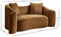 Meridian Furniture - Destin 70" Saddle Velvet Upholstered Loveseat - 44052Saddle-L - GreatFurnitureDeal