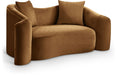 Meridian Furniture - Destin 70" Saddle Velvet Upholstered Loveseat - 44052Saddle-L - GreatFurnitureDeal