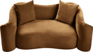 Meridian Furniture - Destin 70" Saddle Velvet Upholstered Loveseat - 44052Saddle-L - GreatFurnitureDeal