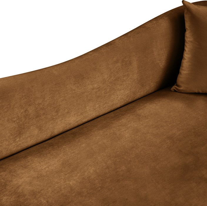 Meridian Furniture - Destin 70" Saddle Velvet Upholstered Loveseat - 44052Saddle-L - GreatFurnitureDeal