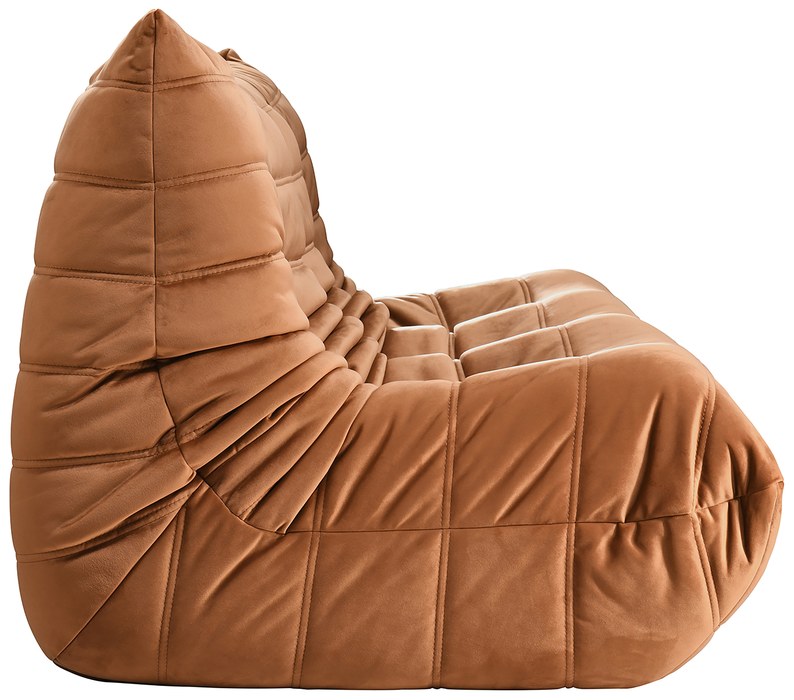 Meridian Furniture - Relax 77.75" Cognac Velvet Upholstered Sofa - 44064Cognac-S - GreatFurnitureDeal