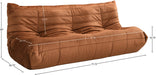 Meridian Furniture - Relax 77.75" Cognac Velvet Upholstered Sofa - 44064Cognac-S - GreatFurnitureDeal