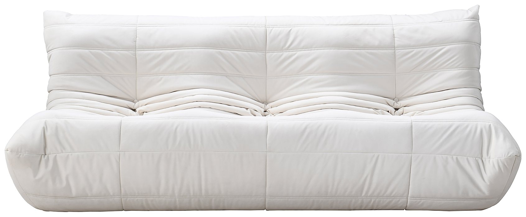 Meridian Furniture - Relax 77.75" Cream Velvet Upholstered Sofa - 44064Cream-S - GreatFurnitureDeal