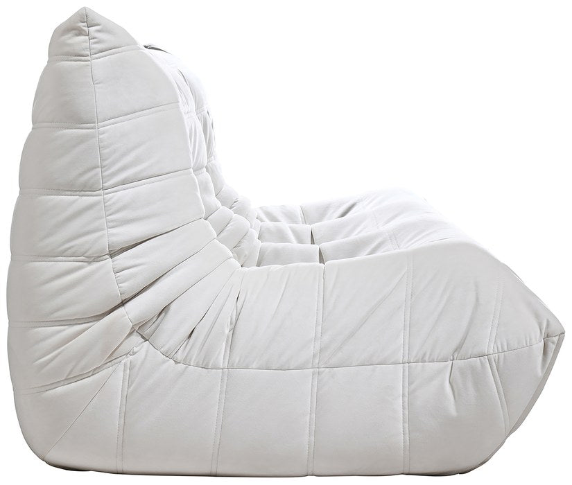 Meridian Furniture - Relax 77.75" Cream Velvet Upholstered Sofa - 44064Cream-S - GreatFurnitureDeal