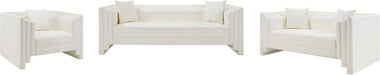 Meridian Furniture - Everett 67" Cream Vegan Leather Upholstered Loveseat - 44067Cream-L - GreatFurnitureDeal