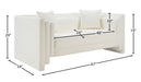 Meridian Furniture - Everett 67" Cream Vegan Leather Upholstered Loveseat - 44067Cream-L - GreatFurnitureDeal