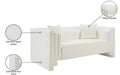 Meridian Furniture - Everett 67" Cream Vegan Leather Upholstered Loveseat - 44067Cream-L - GreatFurnitureDeal