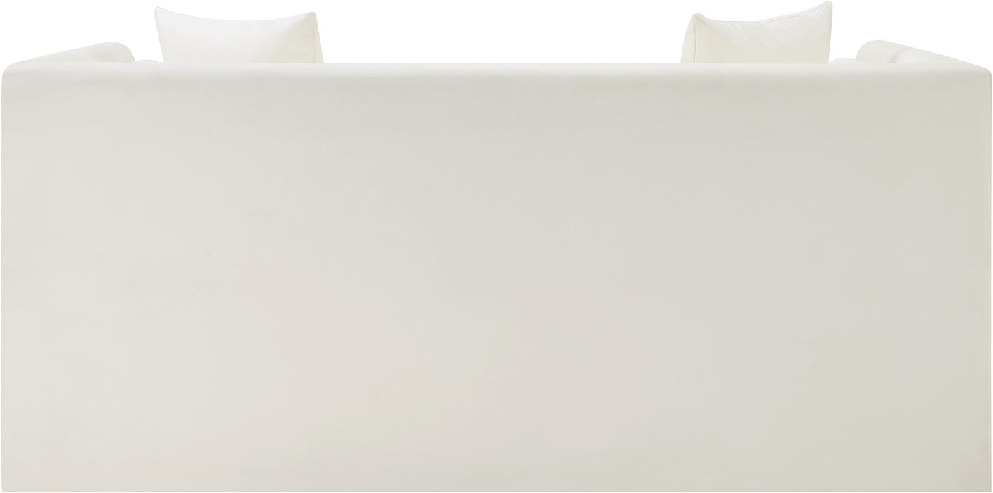 Meridian Furniture - Everett 67" Cream Vegan Leather Upholstered Loveseat - 44067Cream-L - GreatFurnitureDeal