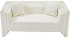 Meridian Furniture - Everett 67" Cream Vegan Leather Upholstered Loveseat - 44067Cream-L - GreatFurnitureDeal