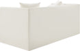 Meridian Furniture - Everett 67" Cream Vegan Leather Upholstered Loveseat - 44067Cream-L - GreatFurnitureDeal