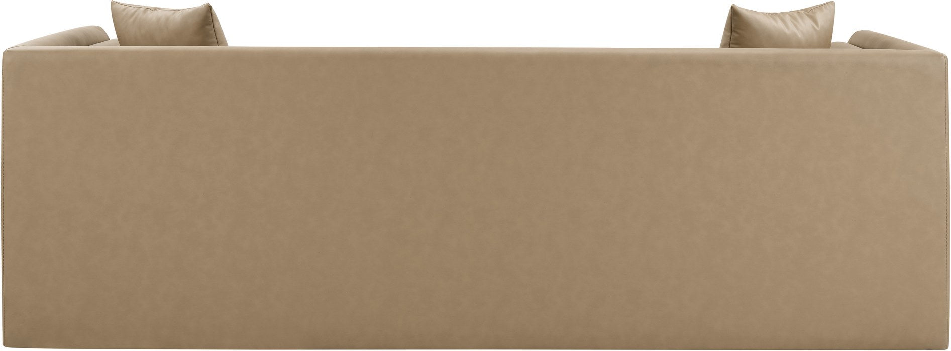 Meridian Furniture - Everett 88.5" Tan Vegan Leather Upholstered Sofa - 44067Tan-S - GreatFurnitureDeal