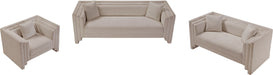 Meridian Furniture - Everett 88.5" Beige Chenille Fabric Upholstered Sofa - 44068Beige-S - GreatFurnitureDeal