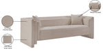Meridian Furniture - Everett 88.5" Beige Chenille Fabric Upholstered Sofa - 44068Beige-S - GreatFurnitureDeal