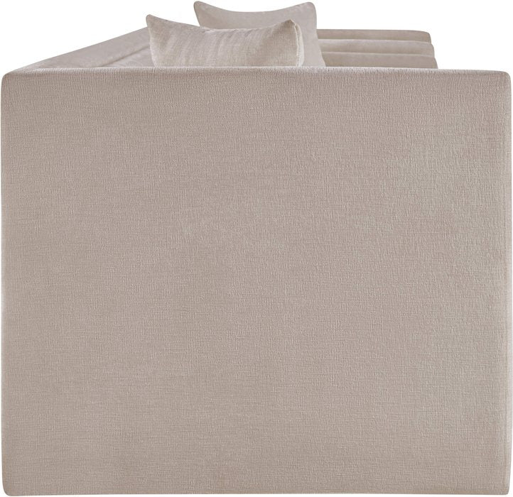 Meridian Furniture - Everett 88.5" Beige Chenille Fabric Upholstered Sofa - 44068Beige-S - GreatFurnitureDeal