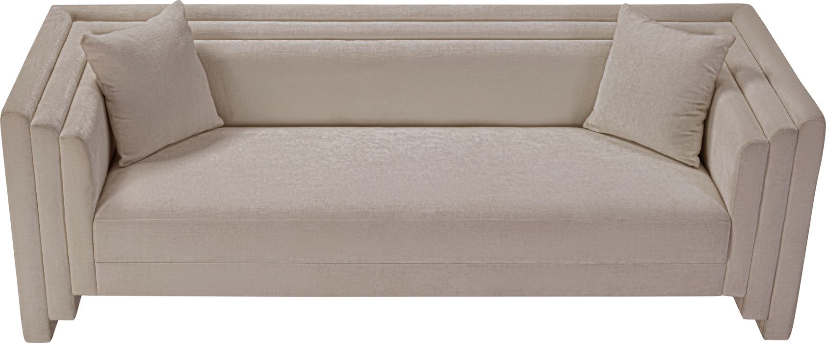 Meridian Furniture - Everett 88.5" Beige Chenille Fabric Upholstered Sofa - 44068Beige-S - GreatFurnitureDeal