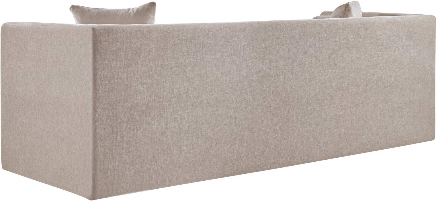 Meridian Furniture - Everett 88.5" Beige Chenille Fabric Upholstered Sofa - 44068Beige-S - GreatFurnitureDeal