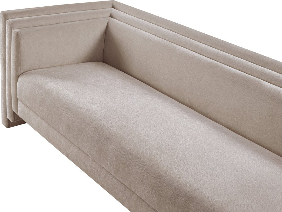 Meridian Furniture - Everett 88.5" Beige Chenille Fabric Upholstered Sofa - 44068Beige-S - GreatFurnitureDeal