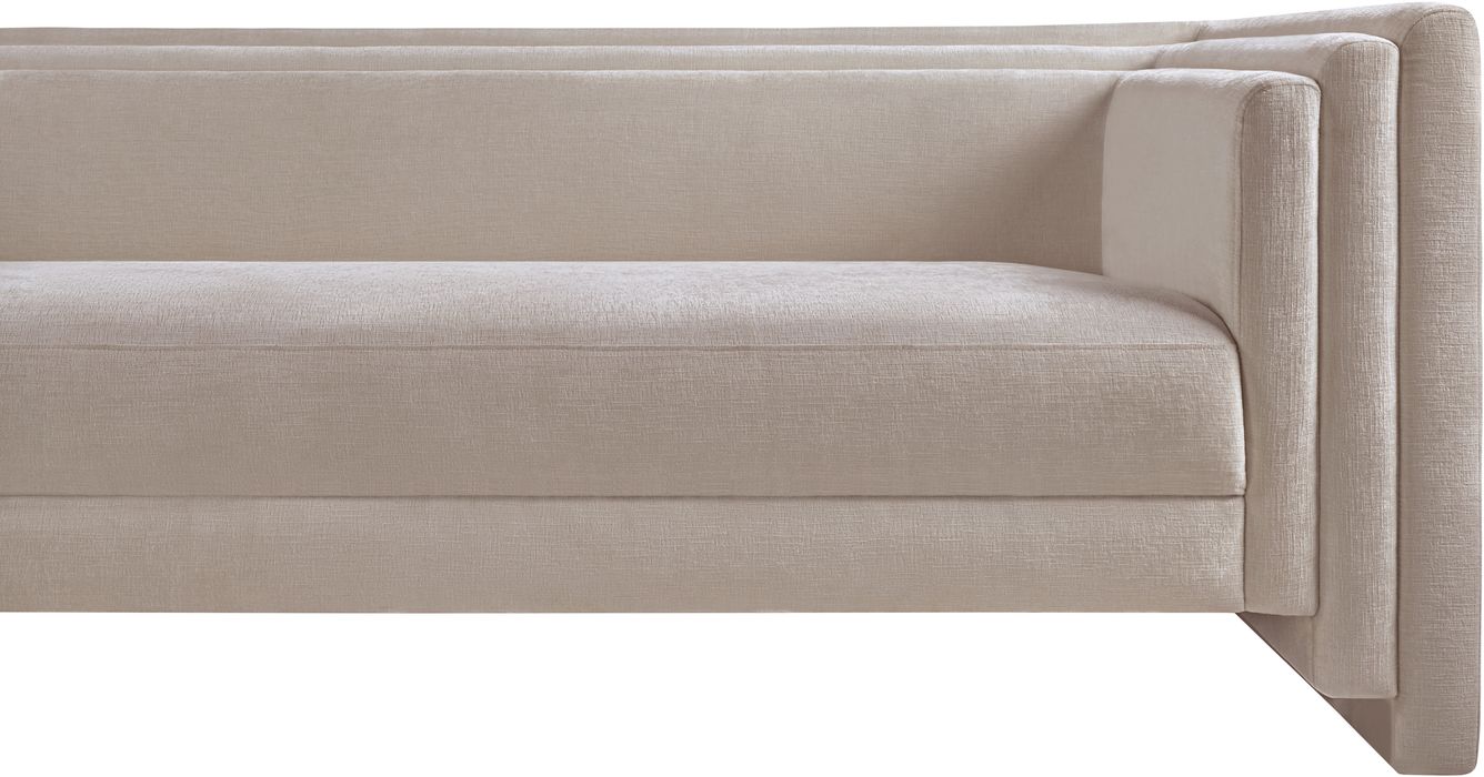 Meridian Furniture - Everett 88.5" Beige Chenille Fabric Upholstered Sofa - 44068Beige-S - GreatFurnitureDeal