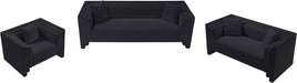 Meridian Furniture - Everett 67" Black Chenille Fabric Upholstered Loveseat - 44068Black-L - GreatFurnitureDeal