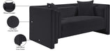 Meridian Furniture - Everett 67" Black Chenille Fabric Upholstered Loveseat - 44068Black-L - GreatFurnitureDeal