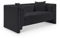 Meridian Furniture - Everett 67" Black Chenille Fabric Upholstered Loveseat - 44068Black-L - GreatFurnitureDeal