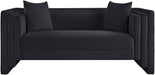 Meridian Furniture - Everett 67" Black Chenille Fabric Upholstered Loveseat - 44068Black-L - GreatFurnitureDeal