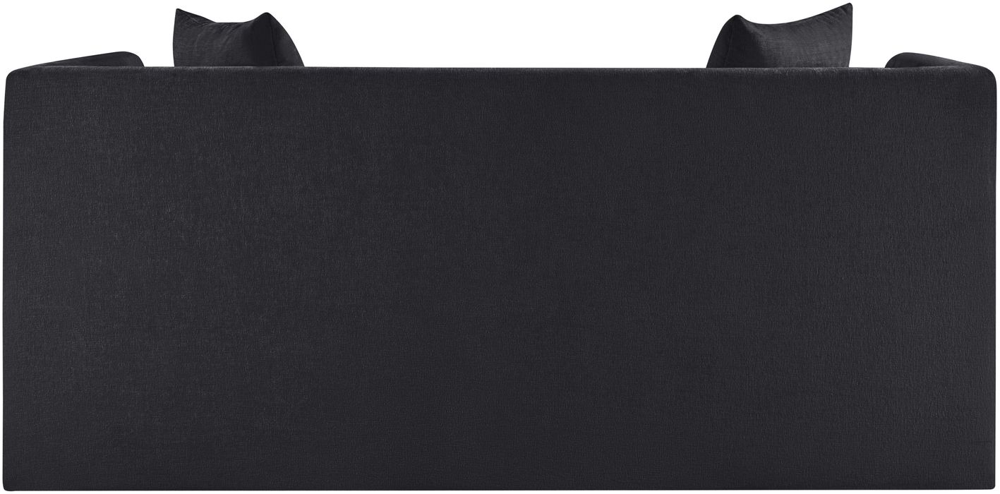 Meridian Furniture - Everett 67" Black Chenille Fabric Upholstered Loveseat - 44068Black-L - GreatFurnitureDeal