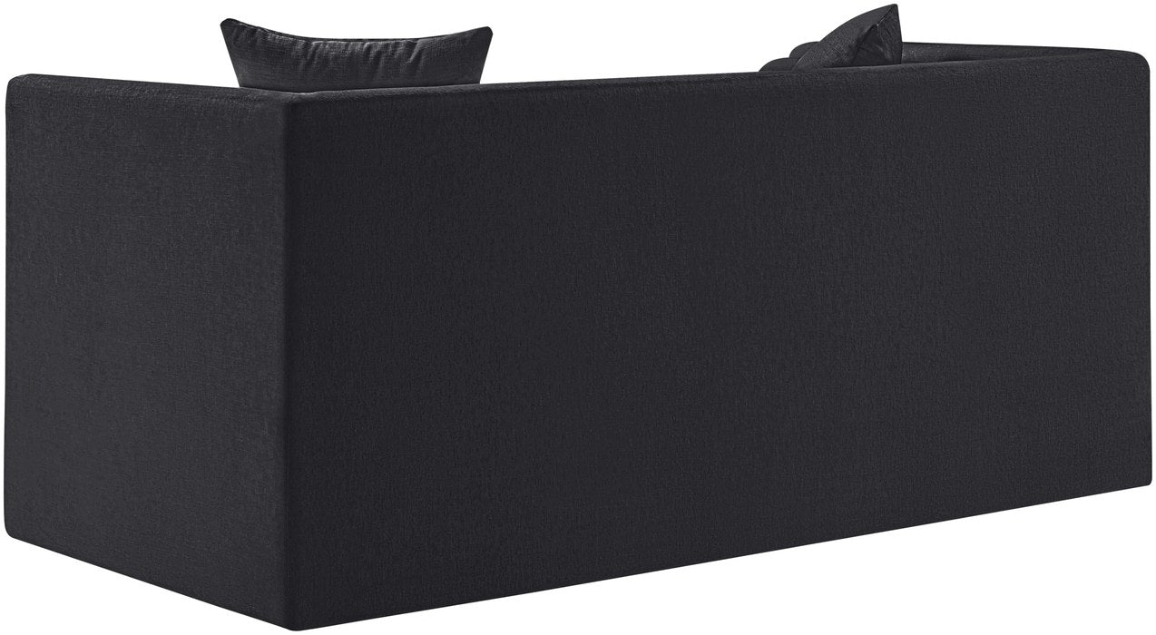 Meridian Furniture - Everett 67" Black Chenille Fabric Upholstered Loveseat - 44068Black-L - GreatFurnitureDeal