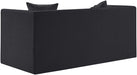 Meridian Furniture - Everett 67" Black Chenille Fabric Upholstered Loveseat - 44068Black-L - GreatFurnitureDeal