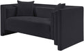 Meridian Furniture - Everett 67" Black Chenille Fabric Upholstered Loveseat - 44068Black-L - GreatFurnitureDeal