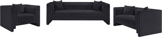 Meridian Furniture - Everett 67" Black Chenille Fabric Upholstered Loveseat - 44068Black-L - GreatFurnitureDeal