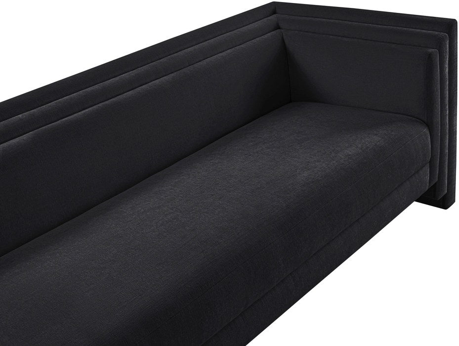 Meridian Furniture - Everett 88.5" Black Chenille Fabric Upholstered Sofa - 44068Black-S - GreatFurnitureDeal