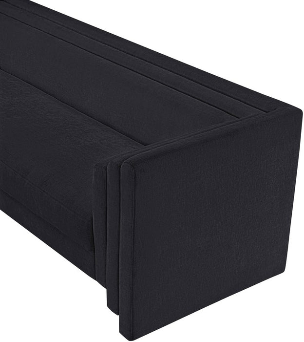 Meridian Furniture - Everett 88.5" Black Chenille Fabric Upholstered Sofa - 44068Black-S - GreatFurnitureDeal