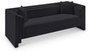 Meridian Furniture - Everett 88.5" Black Chenille Fabric Upholstered Sofa - 44068Black-S - GreatFurnitureDeal