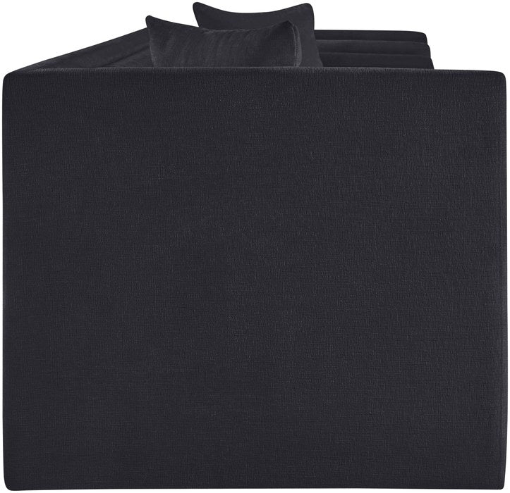 Meridian Furniture - Everett 88.5" Black Chenille Fabric Upholstered Sofa - 44068Black-S - GreatFurnitureDeal