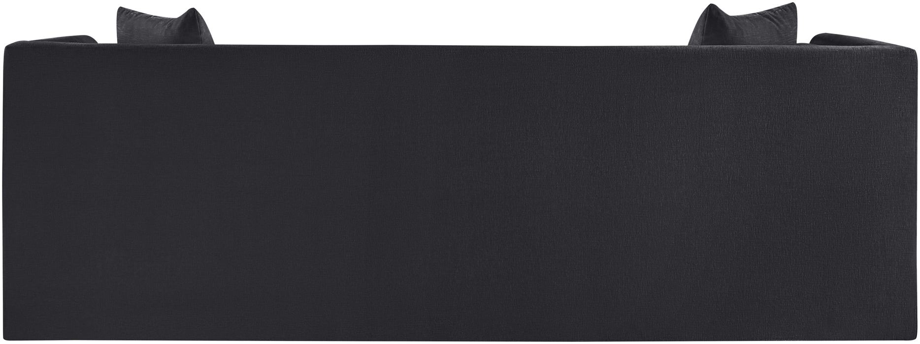 Meridian Furniture - Everett 88.5" Black Chenille Fabric Upholstered Sofa - 44068Black-S - GreatFurnitureDeal