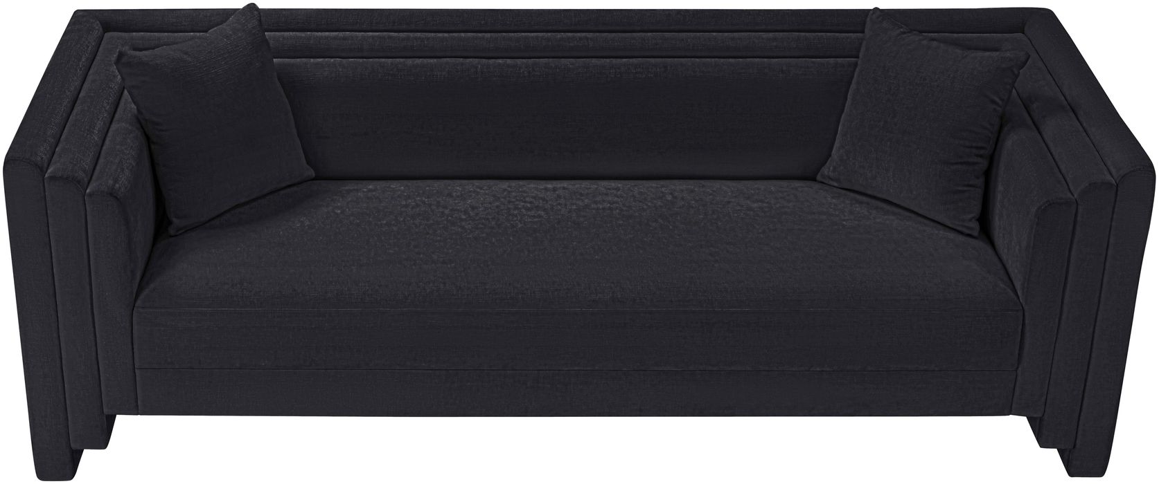 Meridian Furniture - Everett 88.5" Black Chenille Fabric Upholstered Sofa - 44068Black-S - GreatFurnitureDeal