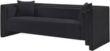 Meridian Furniture - Everett 88.5" Black Chenille Fabric Upholstered Sofa - 44068Black-S - GreatFurnitureDeal